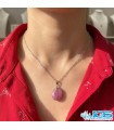 گردنبند یاقوت سرخ اصل برمه (بازنجیر استیل)