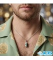 گردنبند زمرد اصل هند (بازنجیر استیل)