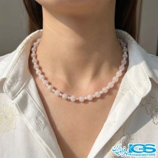 گردنبند رزکوارتز مکرومه بافی اصل | انرژی‌بخش و آرامش‌دهنده