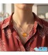 گردنبند عقیق سرخ کارنلین (بازنجیر استیل) | انرژی‌بخش
