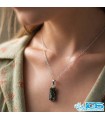 گردنبند زمرد اصل هند (بازنجیر استیل)