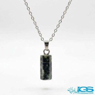 گردنبند زمرد اصل هند (بازنجیر استیل)