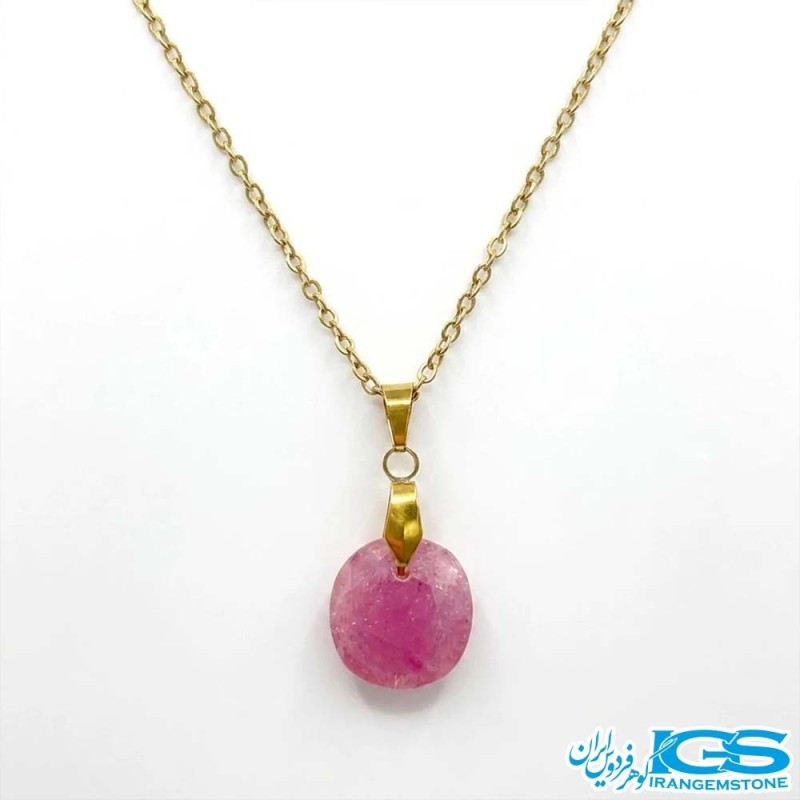 گردنبند یاقوت سرخ اصل برمه (بازنجیر استیل)