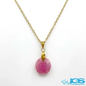 گردنبند یاقوت سرخ اصل برمه (بازنجیر استیل)