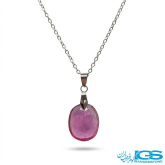 گردنبند یاقوت سرخ اصل برمه (بازنجیر استیل)