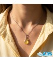 گردنبند یاقوت زرد اصل بازنجیراستیل | نماد ثروت، شادی و انرژی خورشید