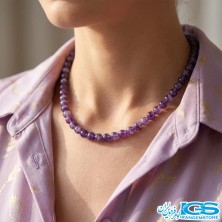 گردنبند آمیتیست اصل برزیل مکرومه بافی