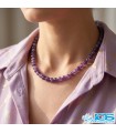 گردنبند آمیتیست اصل برزیل مکرومه بافی – نماد آرامش و محافظت