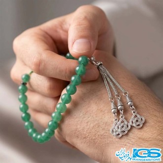 تسبیح آونتورین سبز ۳۳ دانه