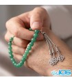 تسبیح آونتورین سبز ۳۳ دانه | سنگ آرامش قلب