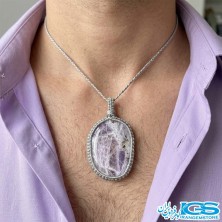 گردنبند آمیتیست مکرومه بافی