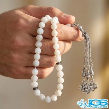تسبیح سنگ مون استون 33 تایی - سنگ آرزوها
