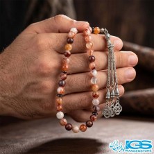 تسبیح سنگ سیترین سرخ اصل ۳۳ دانه‌ای