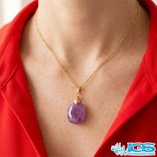 گردنبند یاقوت سرخ اصل برمه (بازنجیر استیل)