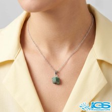 گردنبند زمرد راف اصل هند (بازنجیر استیل)