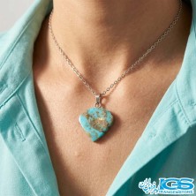 گردنبند فیروزه نیشابور اصل (بازنجیر استیل)