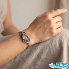 دستبند سنگ کریستال کوارتز مکرومه بافی