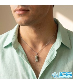 گردنبند زمرد اصل هند (بازنجیر استیل)