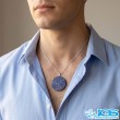 گردنبند لاجورد اصل افغان ورشو با زنجیر استیل | سنگی آرامش‌بخش
