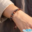 دستبند گارنت سرخ اصل مکرومه‌بافی | سنگ عشق، تعهد و انرژی حیاتی