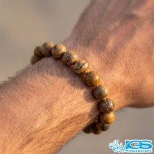 دستبند سنگ جاسپر وود مکرومه بافی اصل | زیبایی طبیعی و انرژی مثبت