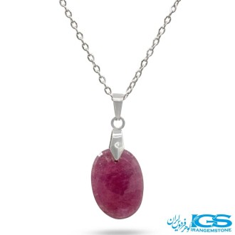گردنبند یاقوت سرخ اصل برمه (بازنجیر استیل)