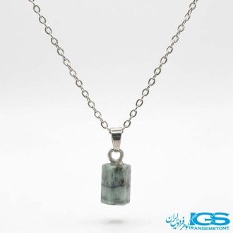 گردنبند زمرد اصل هند (بازنجیر استیل)