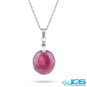 گردنبند یاقوت سرخ اصل برمه (بازنجیر استیل)