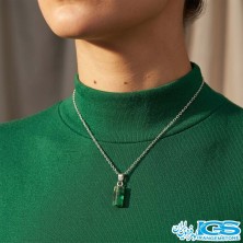 گردنبند زمرد اصل هند (بازنجیر استیل)