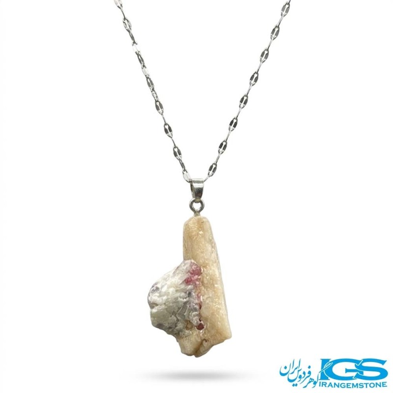 گردنبند سنگ یاقوت سرخ راف بدون زنجیر