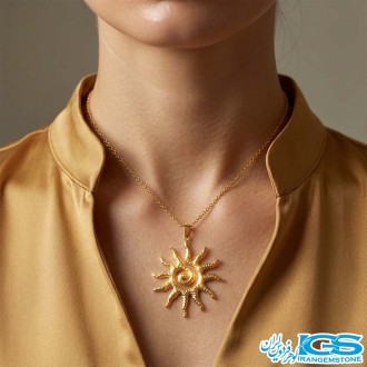 گردنبند استیل اسپیرال سان نماد جذب انرژی مثبت با زنجیر استیل