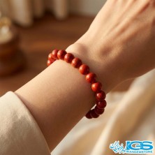 دستبند سنگ جاسپر سرخ مکرومه بافی اصل | زیبایی طبیعی و انرژی مثبت