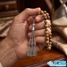 تسبیح  گردنبند جاسپر وود 33 | سنگ قدرت و آرامش
