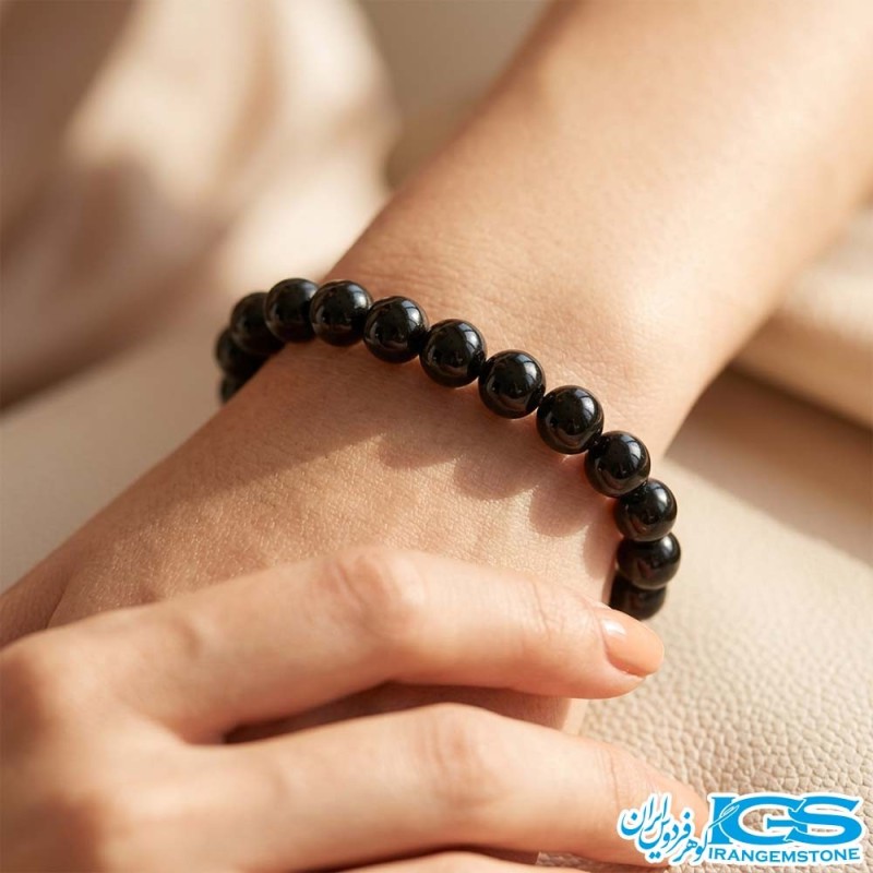 دستبند اونیکس اصل مکرومه بافی