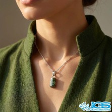 گردنبند زمرد راف اصل هند (بازنجیر استیل)