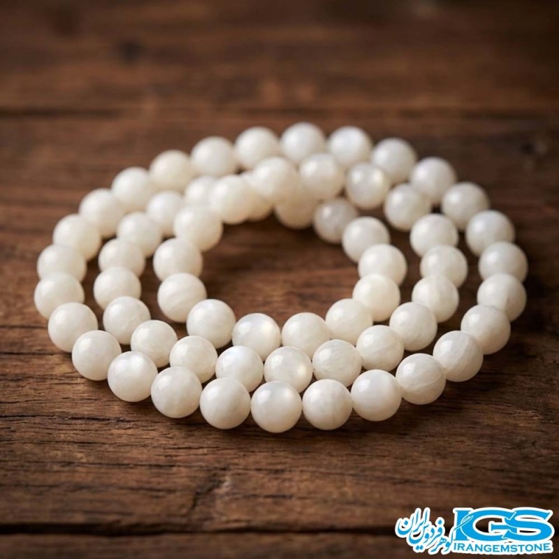 ریسه سنگ مون استون حجرالقمر اصل سایز 8