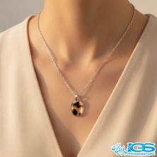 گردنبند سنگ عقیق شجر با زنجیر استیل | آرامش، رشد و انرژی مثبت