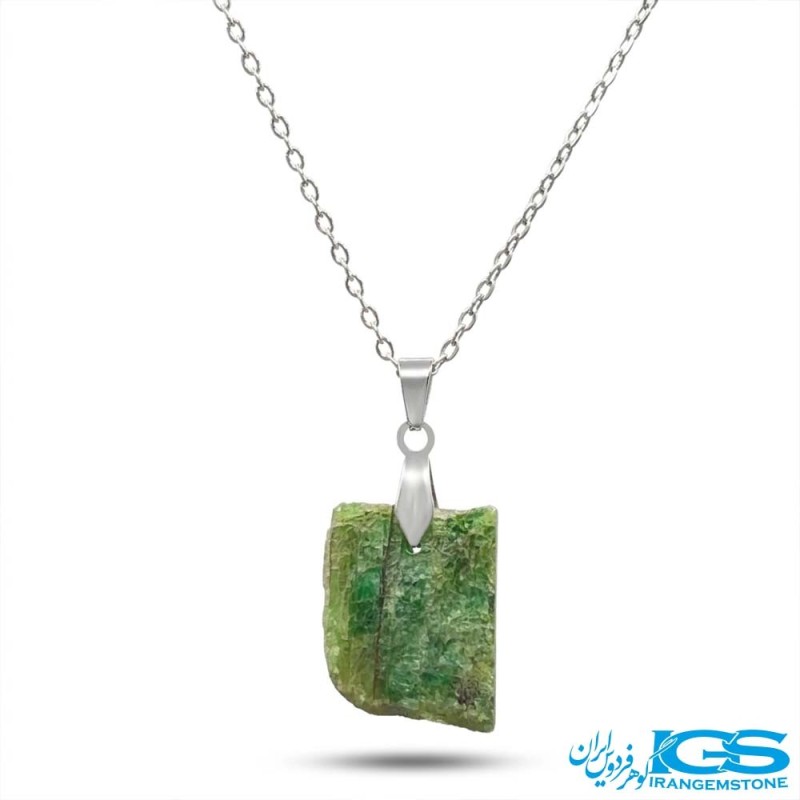 گردنبند زمرد راف اصل هند (بازنجیر استیل)