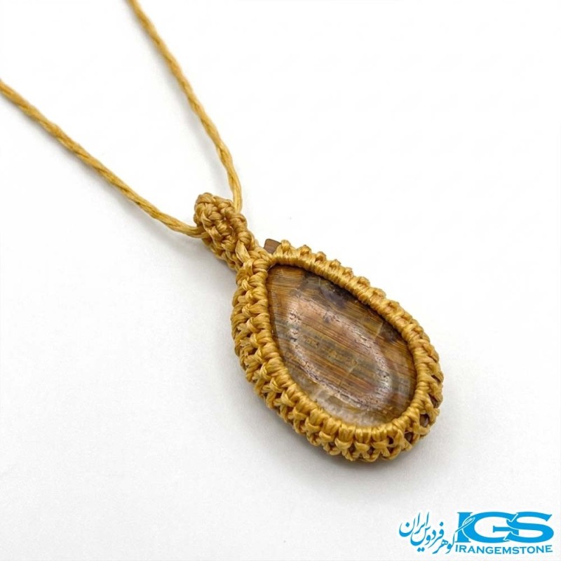 گردنبند چشم ببر اصل  مکرومه بافی - ثروت و قدرت