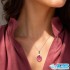 گردنبند یاقوت سرخ اصل برمه (بازنجیر استیل)