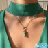 گردنبند زمرد اصل هند (بازنجیر استیل)