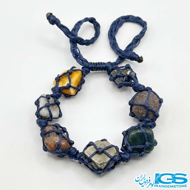 دستبند هفت چاکرا مکرومه بافی