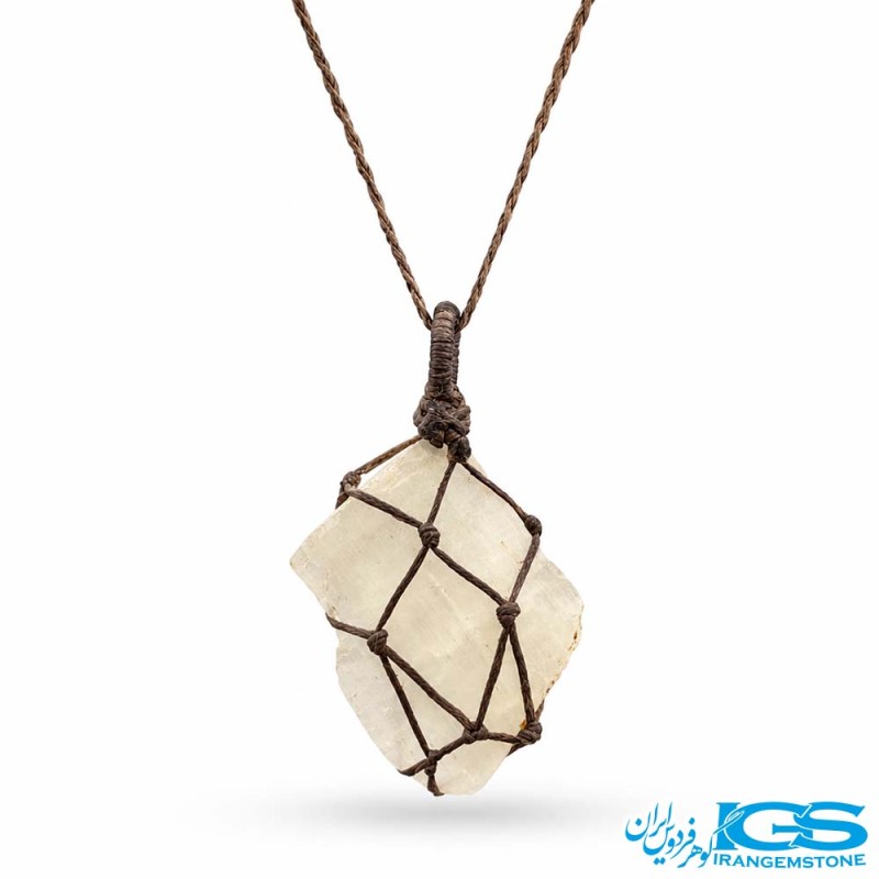 گردنبند کونزیت طبیعی صورتی و یاسی