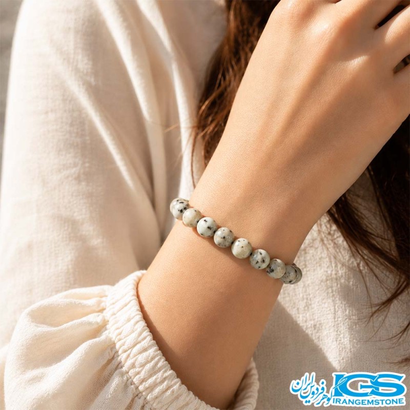 دستبند مکرومه بافی آمازونیت اصل مدل زنانه