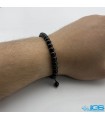 دستبند عقیق سیاه درمانی دستبند اونیکس فری سایز onyx