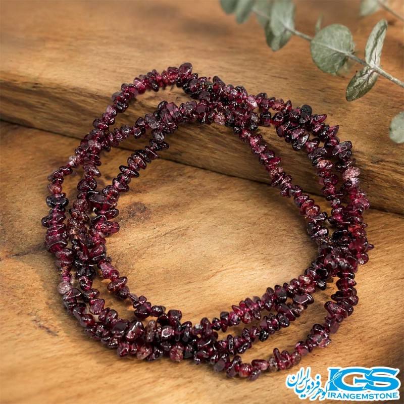گردنبند گارنت سرخ لعل راف چیپسی بک چوب زنده