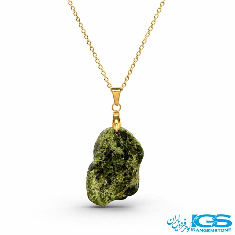 گردنبند گارنت سبز دمانتوئید (بازنجیراستیل)