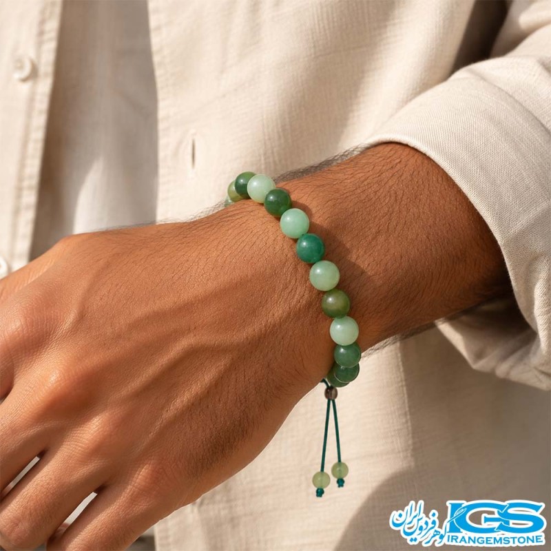 دستبند آونتورین مکرومه بافی