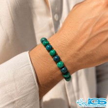 دستبند سنگ مالاکیت گرید A اصل ماداگاسکار مدل مردانه