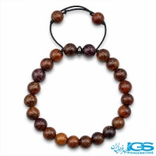 دستبند گارنت سرخ اصل مکرومه‌بافی | سنگ عشق
